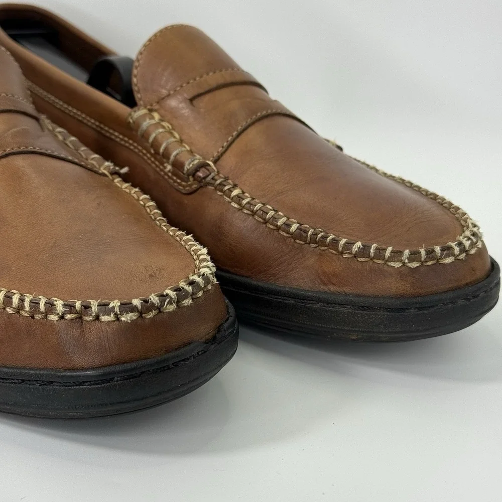 Cole Haan Men's 10 Brown Leather Penny Loafers Slip On Casual Dress Shoes